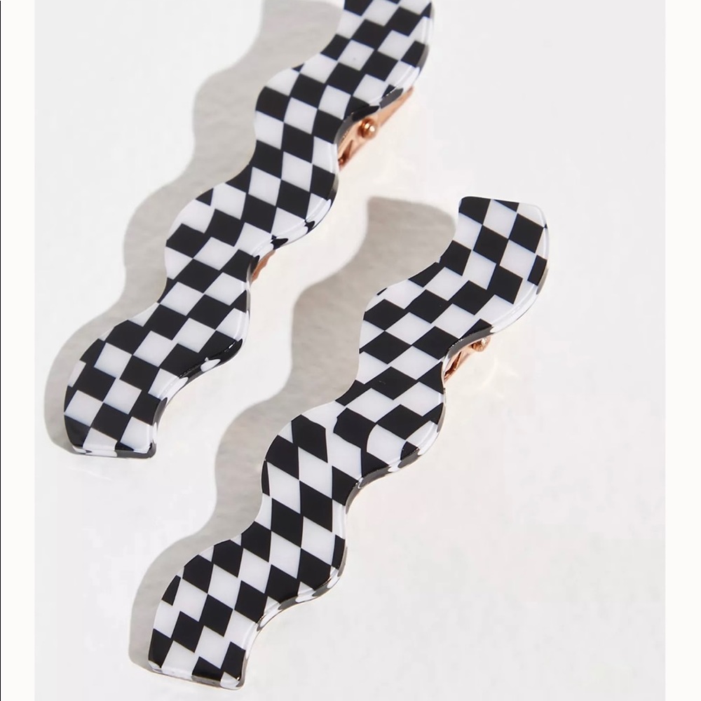 Free people check to it clip set of two